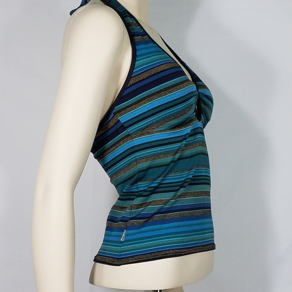 NWOT blue gold striped tankini top ladies Medium - Picture 6 of 8